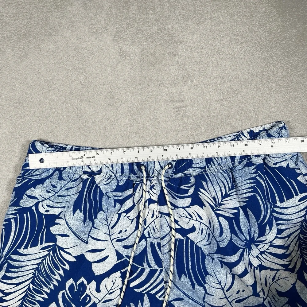 Tommy Bahama Relax Swim Trunks Mens XXL Blue Floral Tropical Leaves 6